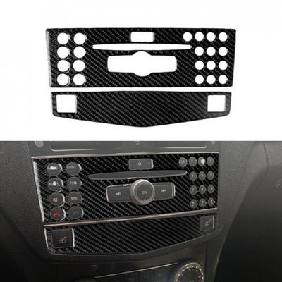Carbon Fiber Console CD Panel Trim For Mercedes-Benz C Class W204 2007-10 Type D