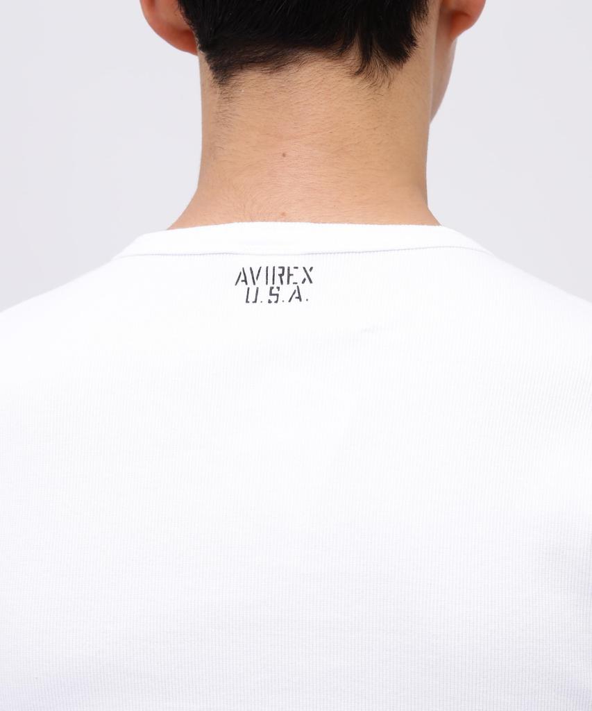 AVIREX DAILY RIB HENLYNECK TEE 6143504 Men's L White