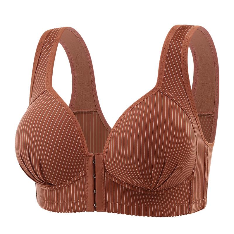 Soutien-gorge grande taille sans armature à fermeture avant de maintien pour femmes d'âge moyen et personnes âgées