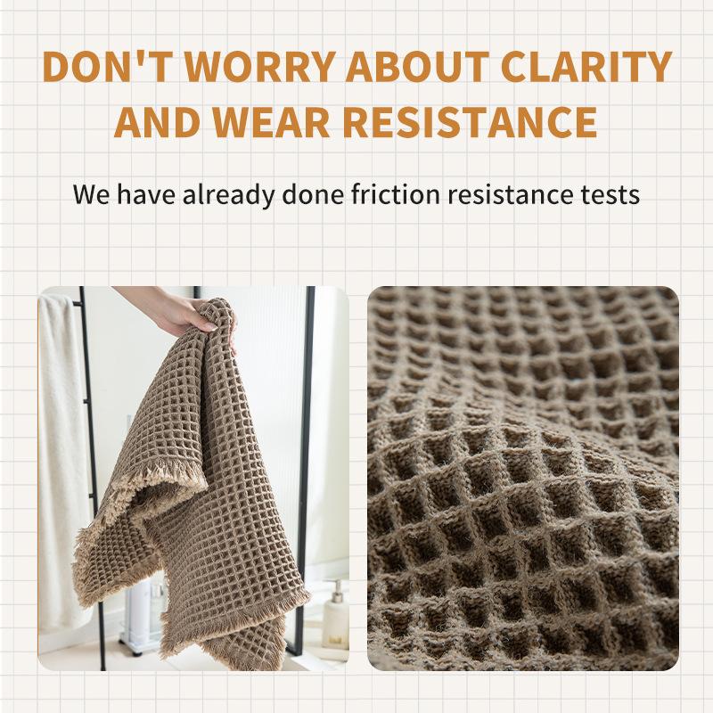 Waffle Bath Mat, Small Bohemian Bathroom Carpet Anti Slip and Washable, Super Soft and Super Absorbent Quick Drying Farmhouse Bathroom Decoration