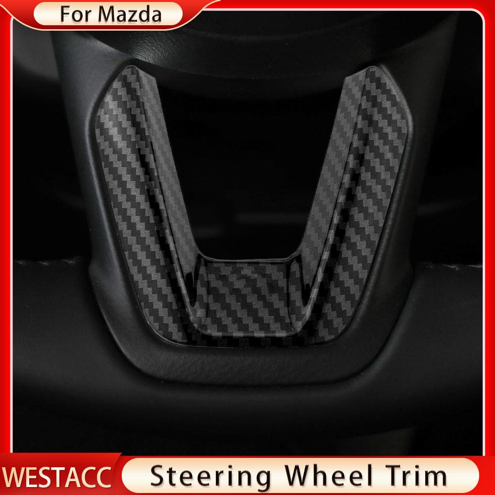 Carbonfaser-Auto-Lenkradverkleidungs-Abdeckungsaufkleber für Mazda 2 3 6 Demio CX3 CX-3 CX-5 CX5 CX7 CX9 Axela Atenza