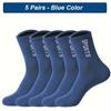Breathable Men Socks 5 Pairs Sports Socks Man Casual Athletic Spring Autumn New For Male High Quality Plus Size Eur3845