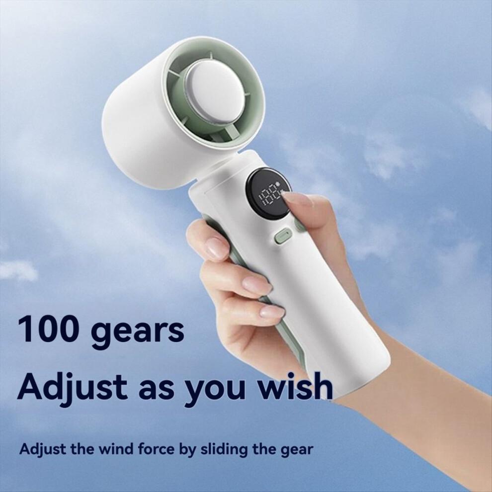 Portable 100-Speed Turbo Handheld Fan with Cooling