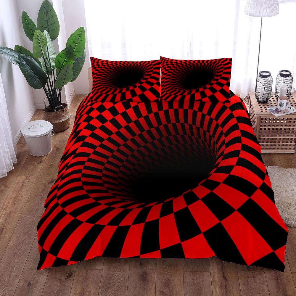 Magical Space Optical Art Bedding Set Single Twin Double Queen King Cal King Size Vibrant Colors Soft Fabric