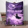 Personalized Name Custom Christmas Blanket "Purple Witch Moon Blanket" Ideal for Halloween, Bedroom decor,Soft Warm Blanket
