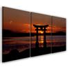 Three Piece Picture Canvas Print Torii Gate At Sunset