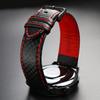 Calfskin Strap Bracelet Carbonfiber Grain Watchband 18mm 20mm Red Orange Stitching Watch Band 21mm 22mm 23mm 24mm Watch Strap