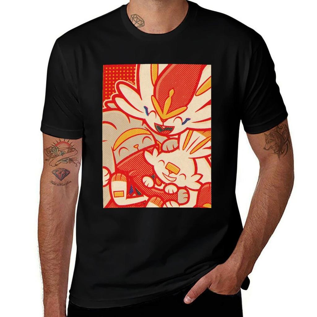 Cinderace family T-Shirt funny shirt cotton graphic shirts anime figures mens fashion