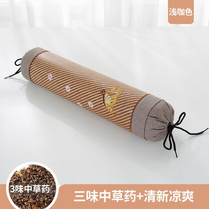 Argy Wormwood Pillow Cervical Support Improve Sleeping Single Cylindrical Pillow with Pillowcase for Sleep