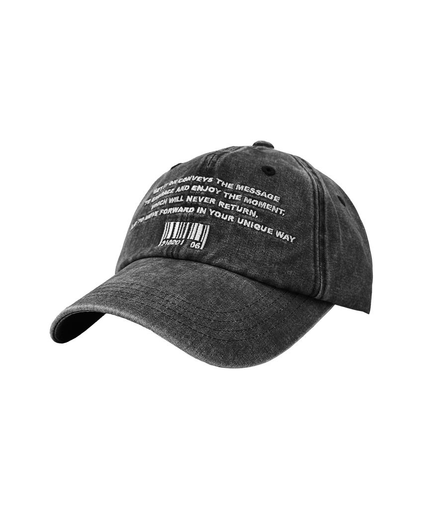 Gesison Code Lettering Washed Ball Cap_Black