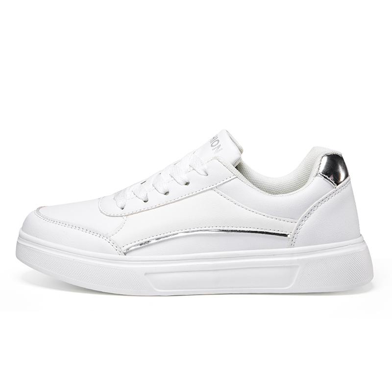 Fashion Leather Hot Sell Women Shoes Ladies Casual Skateboard Sneakers For Women Tennis Walking Trend Casual Shoe Italian White