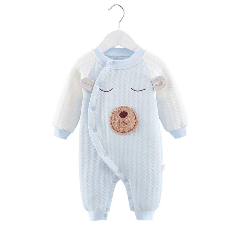 Gewatteerd Katoenen Baby Jumpsuit voor Jongens en Meisjes - Warme Newborn Romper voor Lente en Herfst