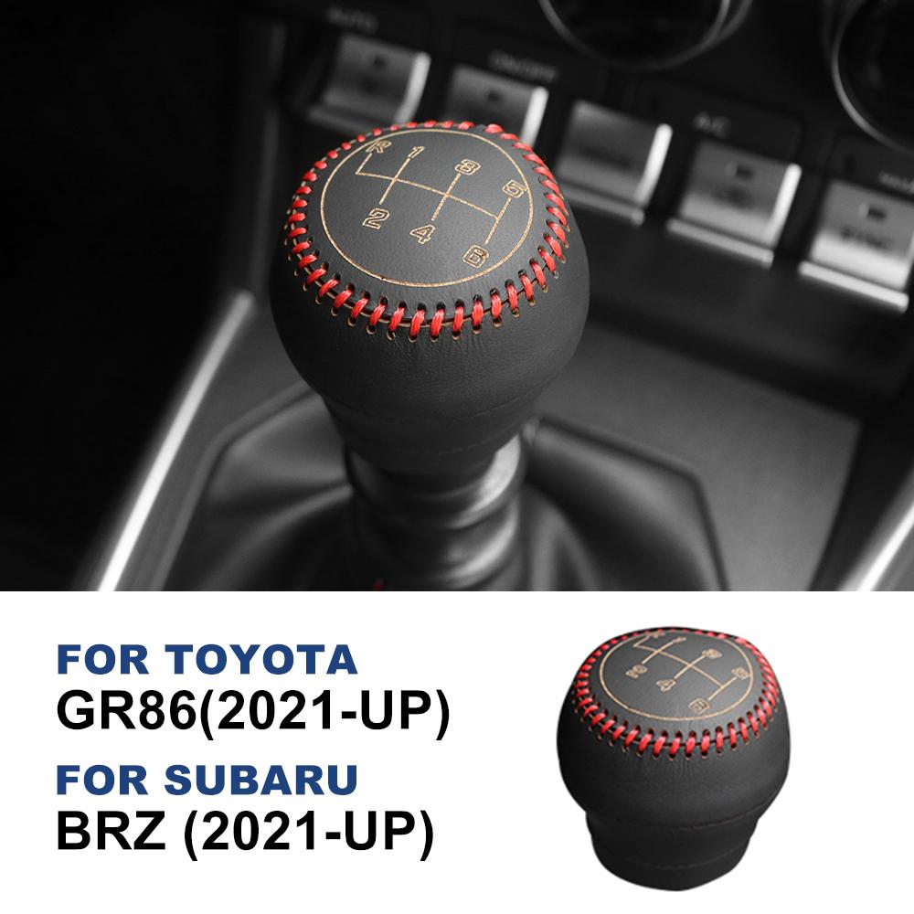 Handbromsskydd För Subaru BRZ Toyota GR86 2021 2022 2023 2024 Växellådsskydd Handstickat Äkta Läder Mocka Växelväljare Knopp