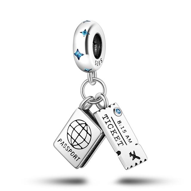 925 Silver Charms Shoes Pet Cat Dog Aircraft Dangle Charm Fit Original Bracelet Making Fashion Jewelry