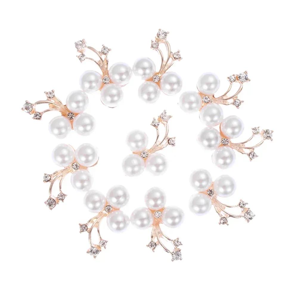 25mm Flower Rhinestones Buttons Pearl Button ClothingDIY Alloy Diamond Cryustal Bow Accessories Garment Decorative Sewing
