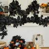 8 láb Halloweeni Mű Krizantém Levél Girland UV Álló Őszi Karácsonyi Hálaadás Napi Aratófesztivál Kandallópárkány Veranda Dekoráció