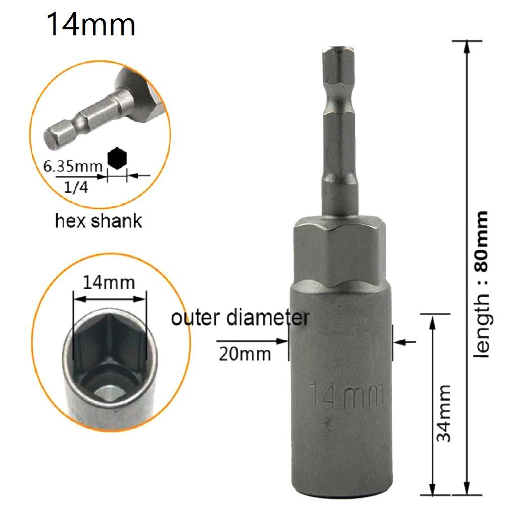 Sechskantnüsse 5,5-19mm Nuss Magnetisch Schraubendreher 1/4" Sechskantschlüssel Bohrer Bit Adapter Antriebsnuss Sechskantschaft Hülse