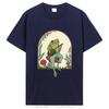 Süße Cottagecore T-Shirts Ästhetischer Frosch spielt Banjo auf Pilz T-Shirt Unisex Baumwolle Grafik T-Shirt Unisex Kleidung Oversized