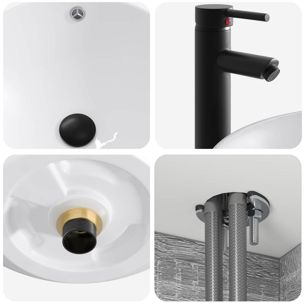 Bathroom Furniture Set 4 Pcs Grey Sonoma Engineered Wood and Glass
