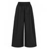 Shop   Women S Simple elaStic waiSt Pocket Wide Leg pantS Black Ntt Wpt260132