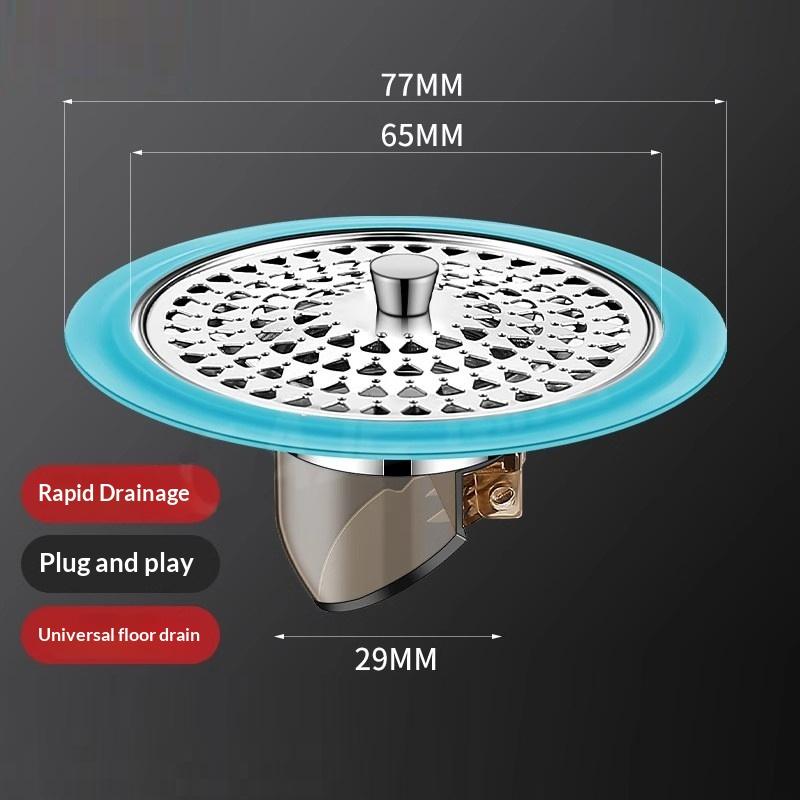 Stainless Steel Floor Drain Filter Anti-Clog Anti-Odor Insect Proof Drain Cover for Kitchen Bathroom Outdoor Patio