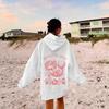 Ladies Spring Autumn Casual Hooded Long Sleeve RESPECT THE LOCALS Letter Printed Pullover Hoodies Sweatshirt Top
