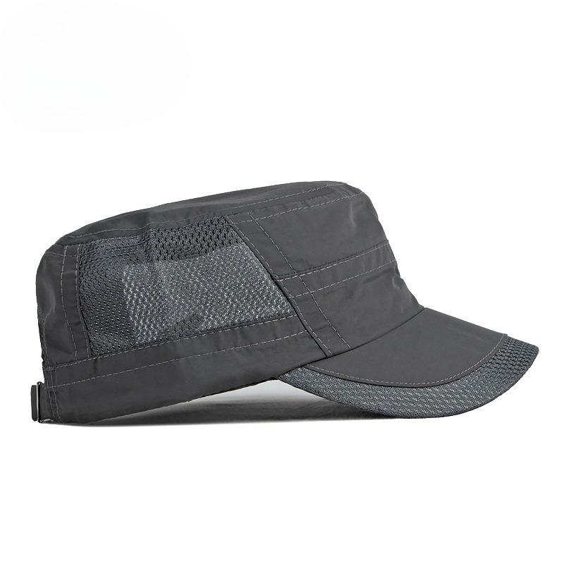 Quick Dry Military Cap for Men Women Summer Mesh Breathable Flat Top Hat Sun Protection Outdoor Sports Casual Cadet Cap Thin Peaked Hat