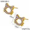 CARLIDANA Hot Selling Zircon Inlaid Earrings Heart Butterfly Star Cat Flower Stainless Steel Gold plated Earrings Jewelry Women