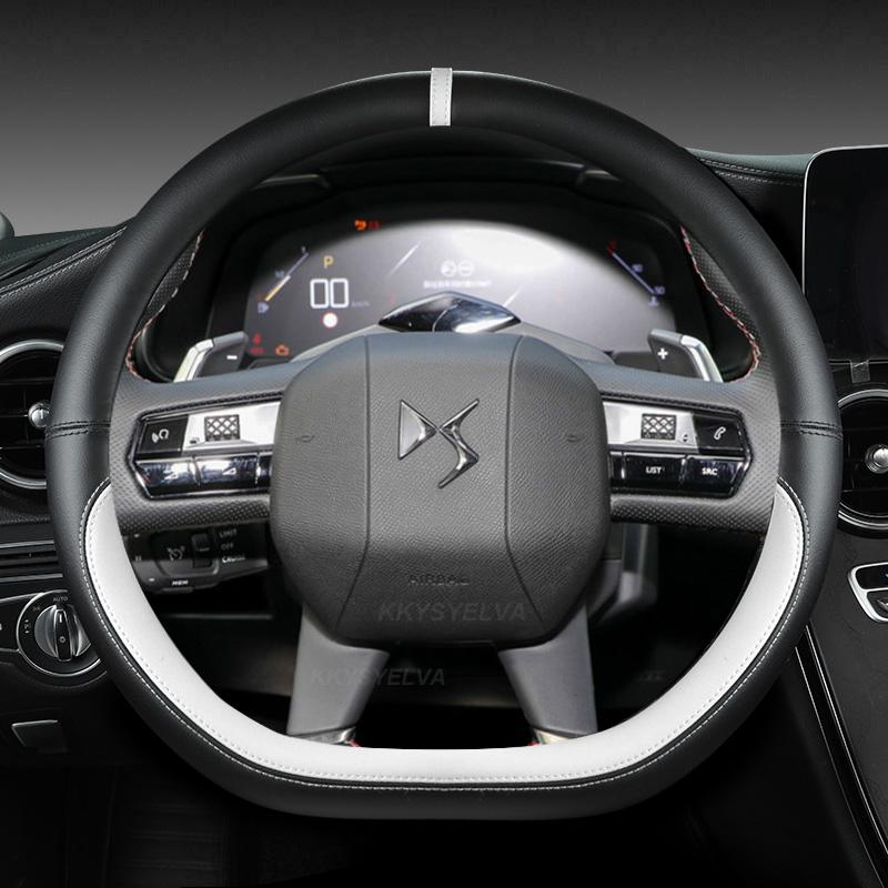 For Citroen DS3 DS4 DS5 DS5 DS 5LS DS6 DS7 DS9 Car Steering Wheel Cover Microfiber Leather D Shape 38cm Auto Accessories