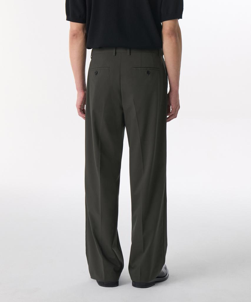MUSINSA STANDARD [Cooltandard] Real Wide Hidden Banding Slacks [Dusty Khaki]