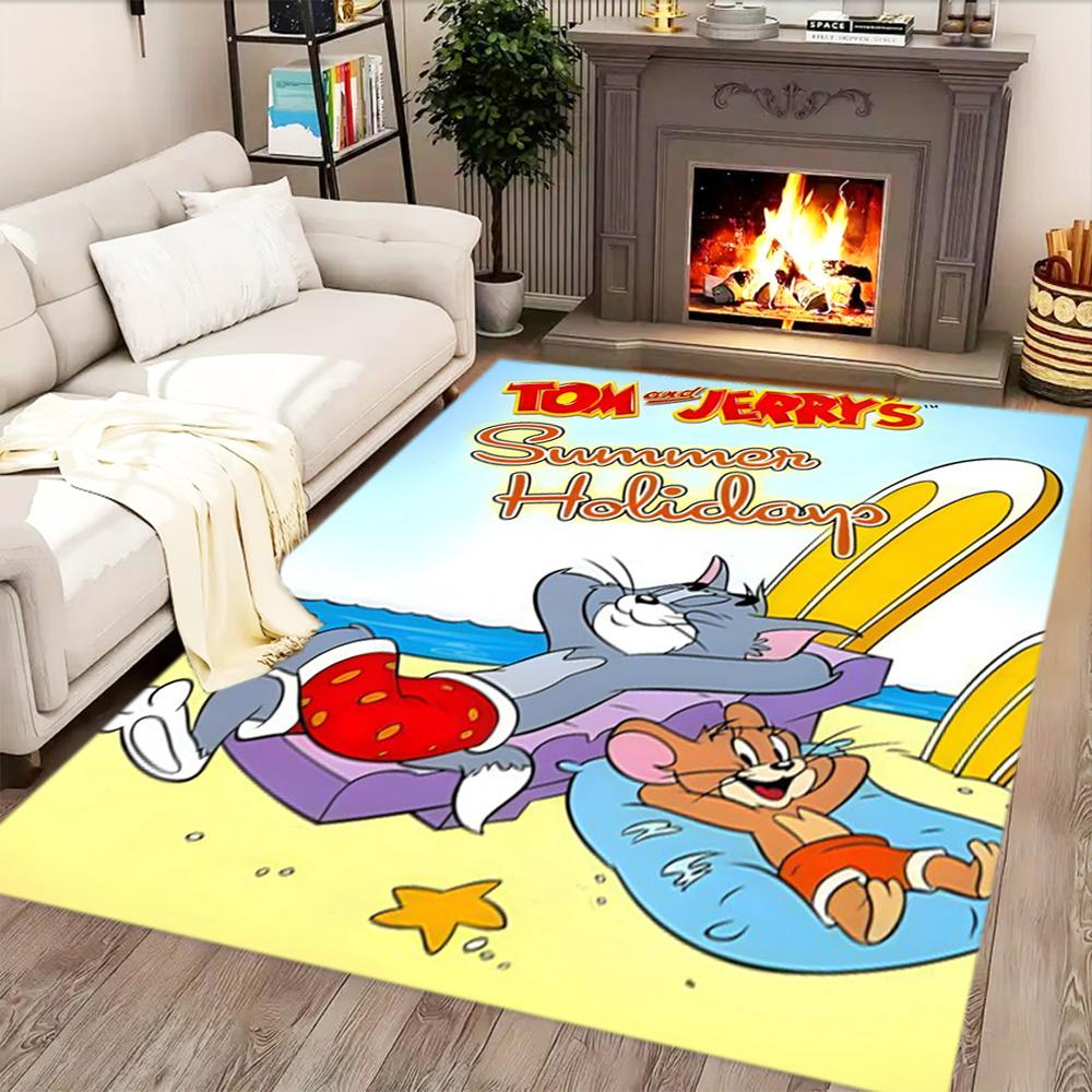 Tom And Jerry Party Rug for Living Rooms, Bedrooms, Home Décor, and As Gifts.