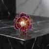 Valentine'S Day Gift Enamel Peony Flower Brooch High-End Sense Niche Imitation Pearl Chest Flower High-End Flower Brooch Accessory