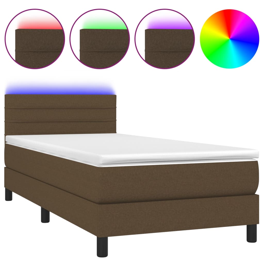 Vidaxl Continental Bed With Mattress, Brown, 90X190 Cm, Fabric