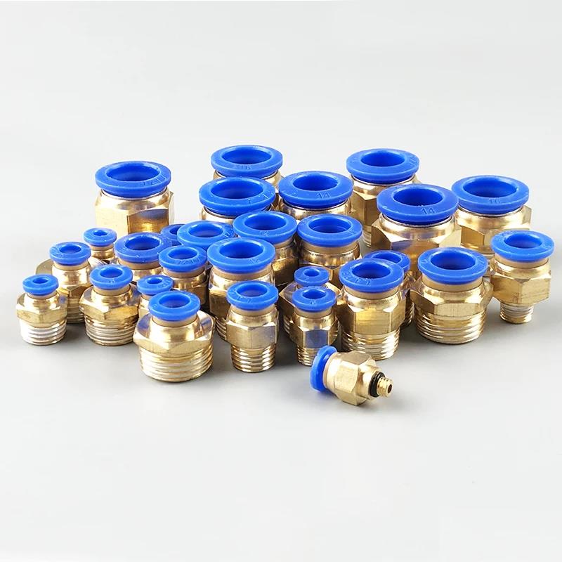 5 Stück PCF/SL/PB/PC/PL Verbinder 1/8" 1/4" 3/4" 1/2" Gewinde Wasser Luftschlauch Fitting 6/8/10/12mm Luftschlauch Pneumatik Fitting Auto Druckregler 5