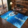 Erling Haaland Custom Crystal Velvet Rug, Personalized Name Text Print, Football Logo Soft Non‑Slip Floor Mat Home Decor Gift