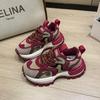 Thick-soled Heightening Dad Shoes Flame Color Matching Forrest Gump Shoes Women's 2025 Autumn New European Trend Running Shoes