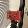 Solid Color Women's Shoulder Small Square Bag Trendy Street Temperament Messenger Bag Trendy Chain Only Beautiful Women Bag
