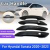 Carbon Fiber Smart Door Handle Cover for Hyundai Sonata 8 DN8 2022 2023 Car Exterior Accessories Decorate Sticker Trim