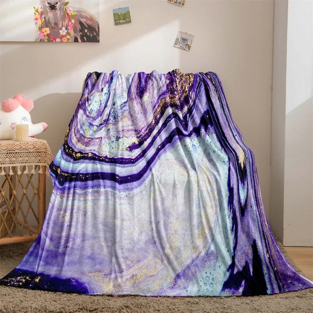 Marble Blanket Abstract Geometric Fleece Flannel Throw Blanket Soft Warm Lightweight Blanket for Couch Sofa Gift for Girls Boys