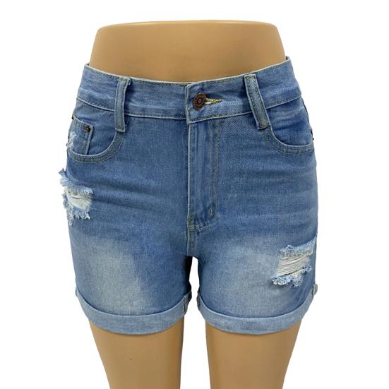 Jean Shorts for Women High Waisted Ripped Distressed Denim Shorts Summer Stretchy Casual Shorts with Pockets
