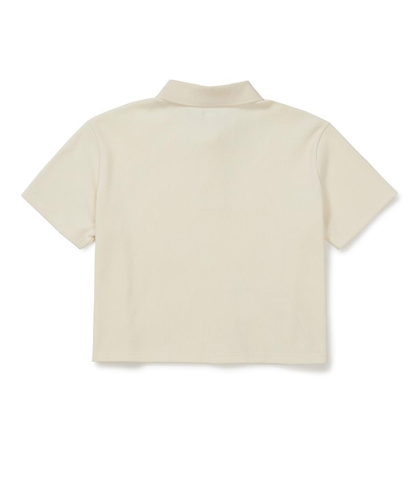 CLOVE [26Sm Clove] Waffle Polo T-Shirt (Cream)