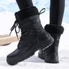 Winter Schneestiefel Plüsch Warme Baumwollschuhe Verschleißfeste Sport Outdoor High-Top Schnürstiefel Damenstiefel Grenzüberschreitende Übergröße