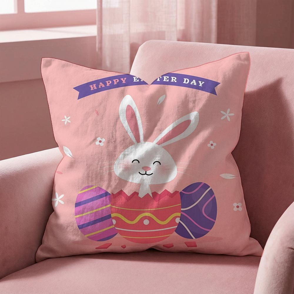 Holiday Easter Cushion Cover MultiScene Pillow Cover for Home  Car  Reversible Soft  Durable for Daily Use