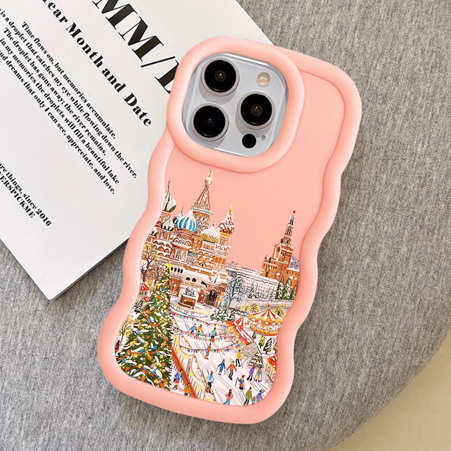 Christmas Winter Street Soft Phone Cover Case for iPhone 18 XR 12 8 11 16 Pro Max 17 Air 15 Plus 13 14