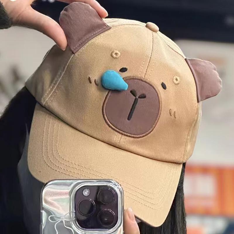 Casquette de baseball brodée Capybara Couple Anti-Soleil Chapeaux de Papa Tendance Respirante Casquette de Golf Unisexe