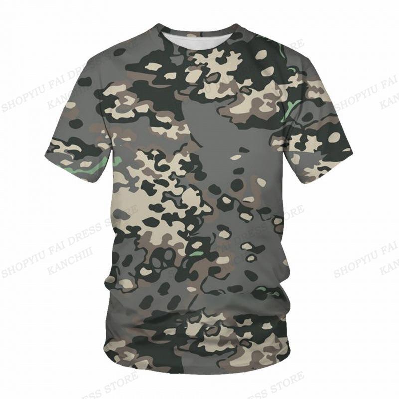 Summer Camo T-shirt Camouflage 3D Print Tshirt Men Fashion O-Neck Short Sleeve Tshirt Outdoors T Shirt Kids Tops Tee Fitness