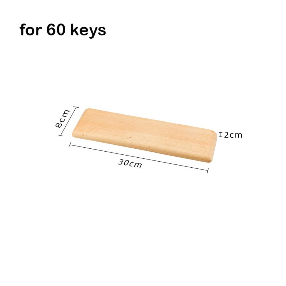 Wooden Keyboard Wrist Rest Ergonomic for 60/87/104 Keys Rest Palm Pad Stain Resistant Walnut Wood Mechanical Keyboard Pad