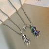 Couples Matching Spaceman Pendant Necklace Magnetic Astronaut Promise Necklace For Women Men Him Her Friendship Jewelry
