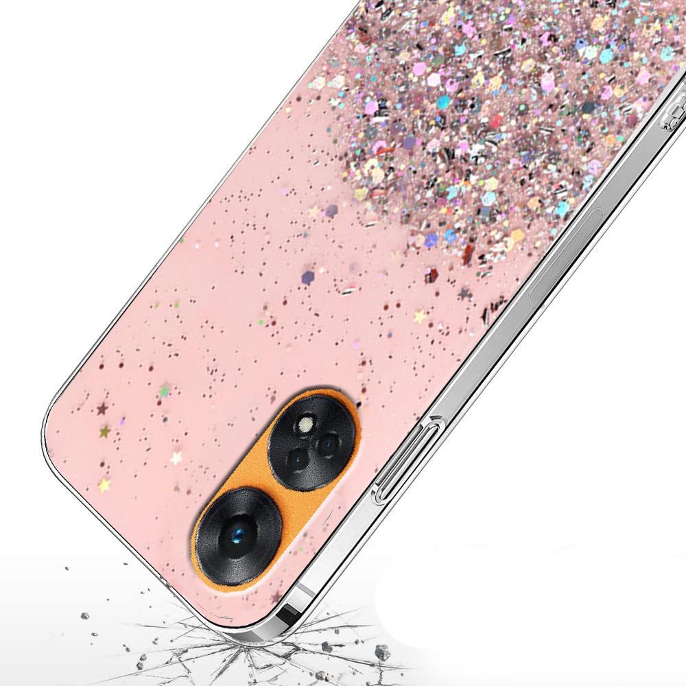 Coque Oppo Reno8 T, Pailletée, Rose
