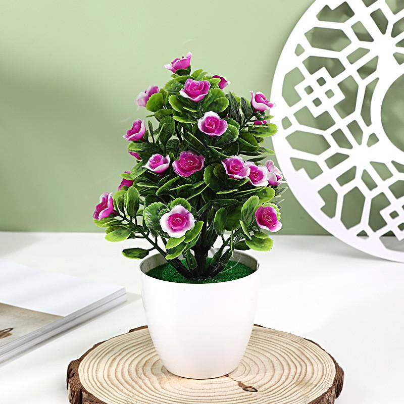 Artificial Hibiscus Flower 25pcs Miniature Potted Plants For Indoor Decor And Scene Setting
